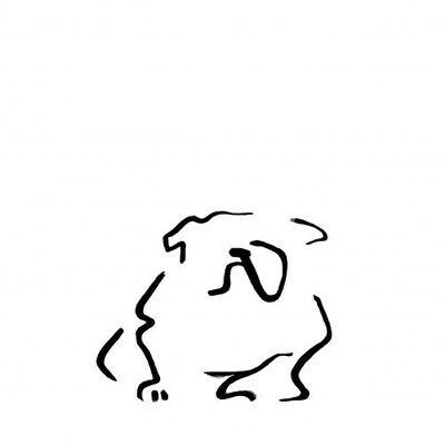 Ilustración de Bulldog A4 color Blanco