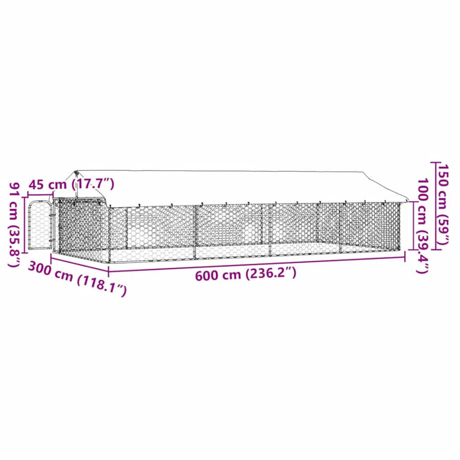 VidaXL Perrera Exterior Plateada para perros thumbnail