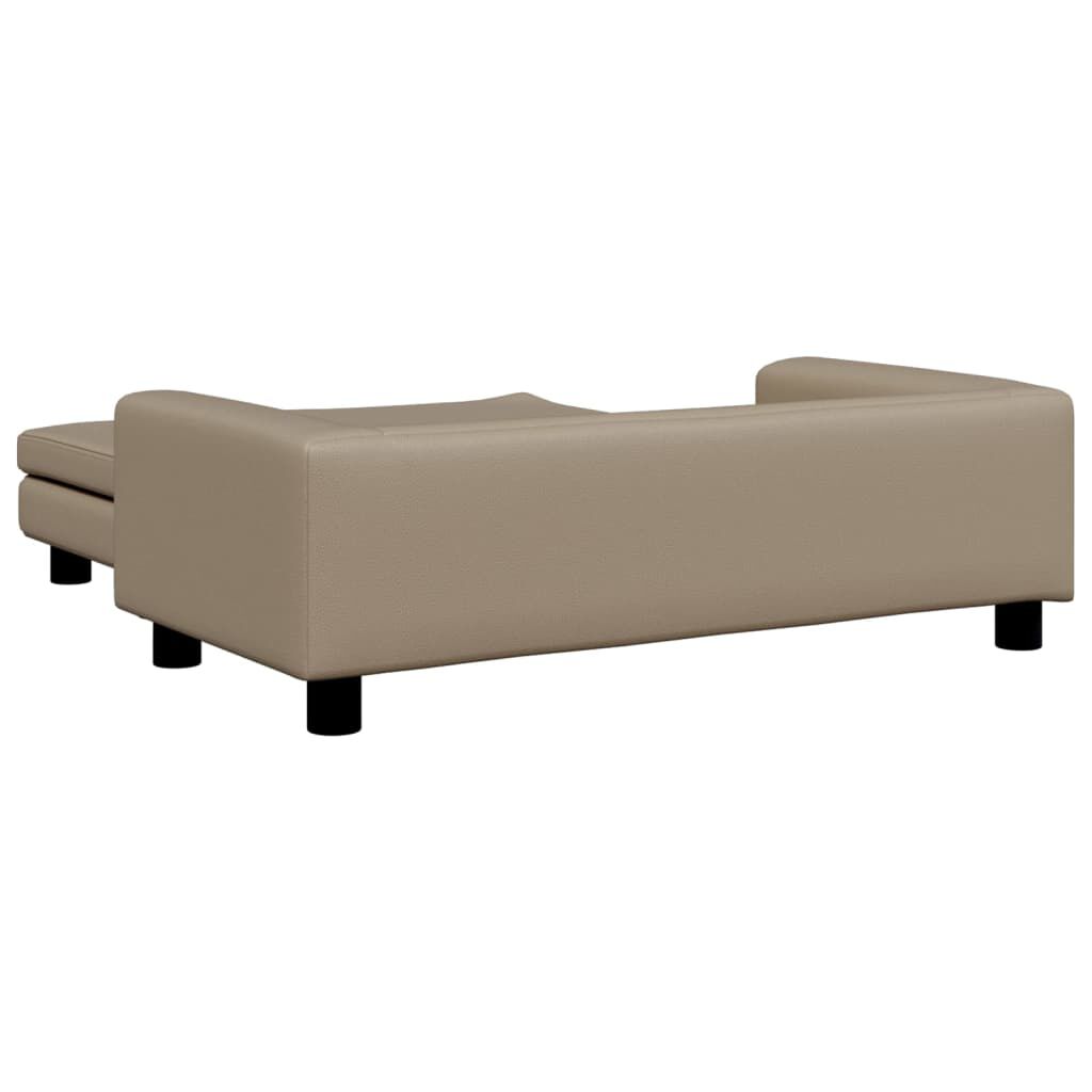 vidaXL Cama de perros extensi&oacute;n cuero sint&eacute;tico capuchino 100x50x30 cm, , large Imagen numero 4