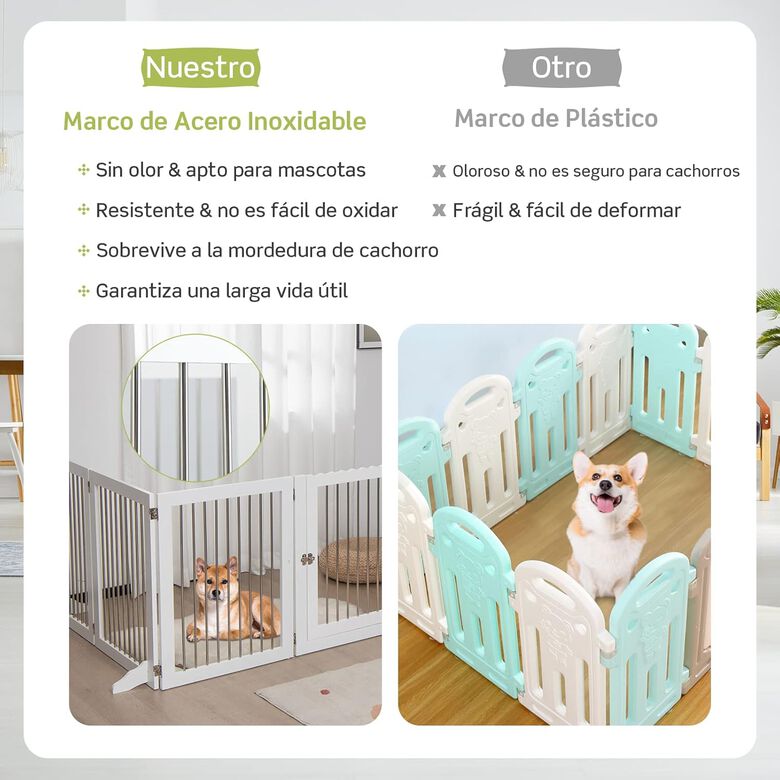 COSTWAY Parque para Perros, Valla De Acero Plegable de 6 Paneles para Perros thumbnail