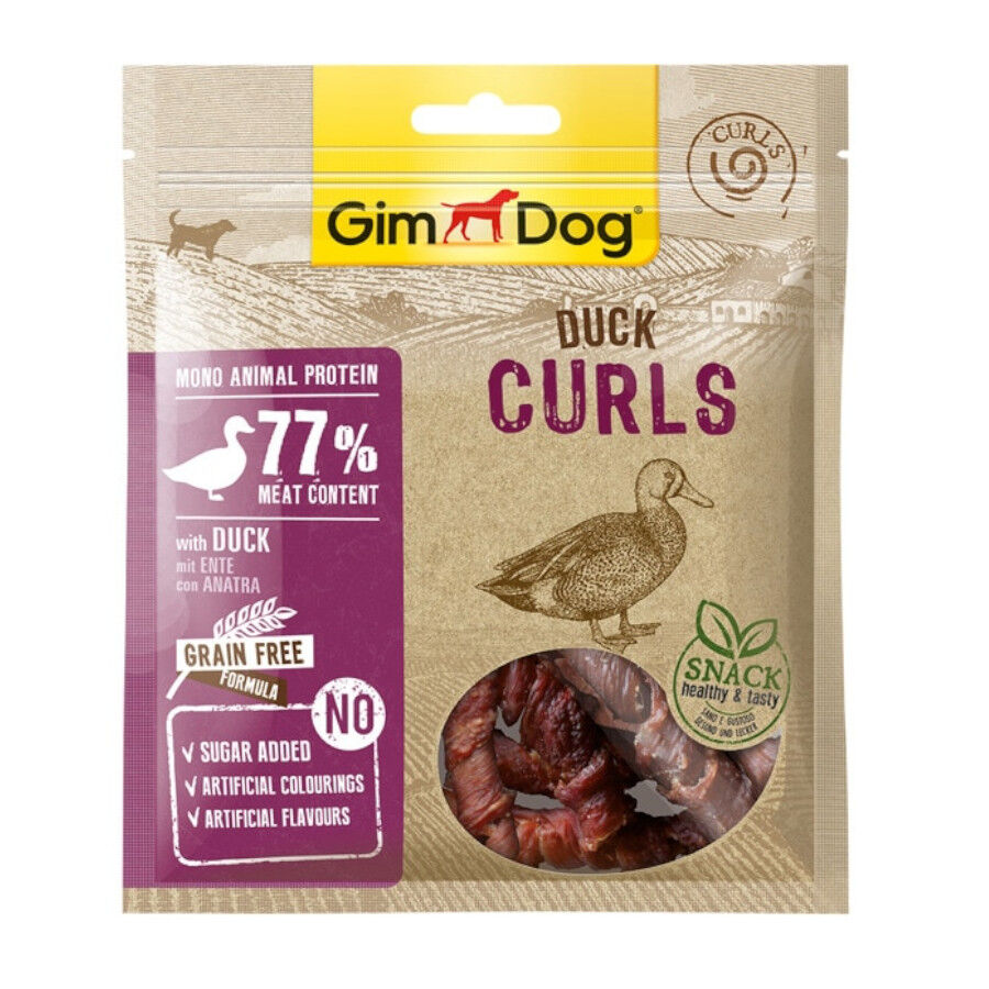 55 g GimDog Barritas Curls de Pato para perros, , large Imagen numero 1