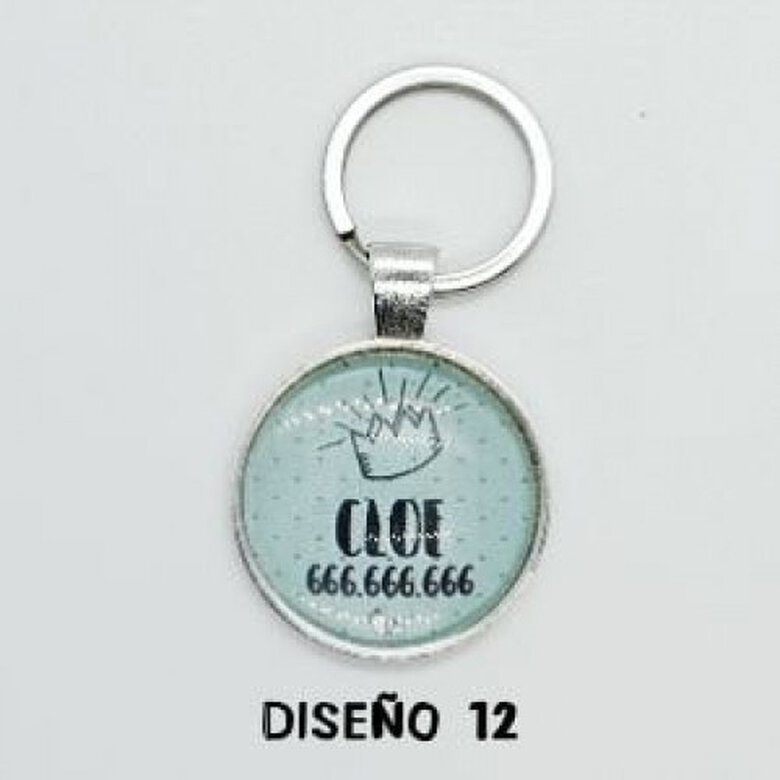 Chapa identificativa para perros dibujo corona verde, , large image number null