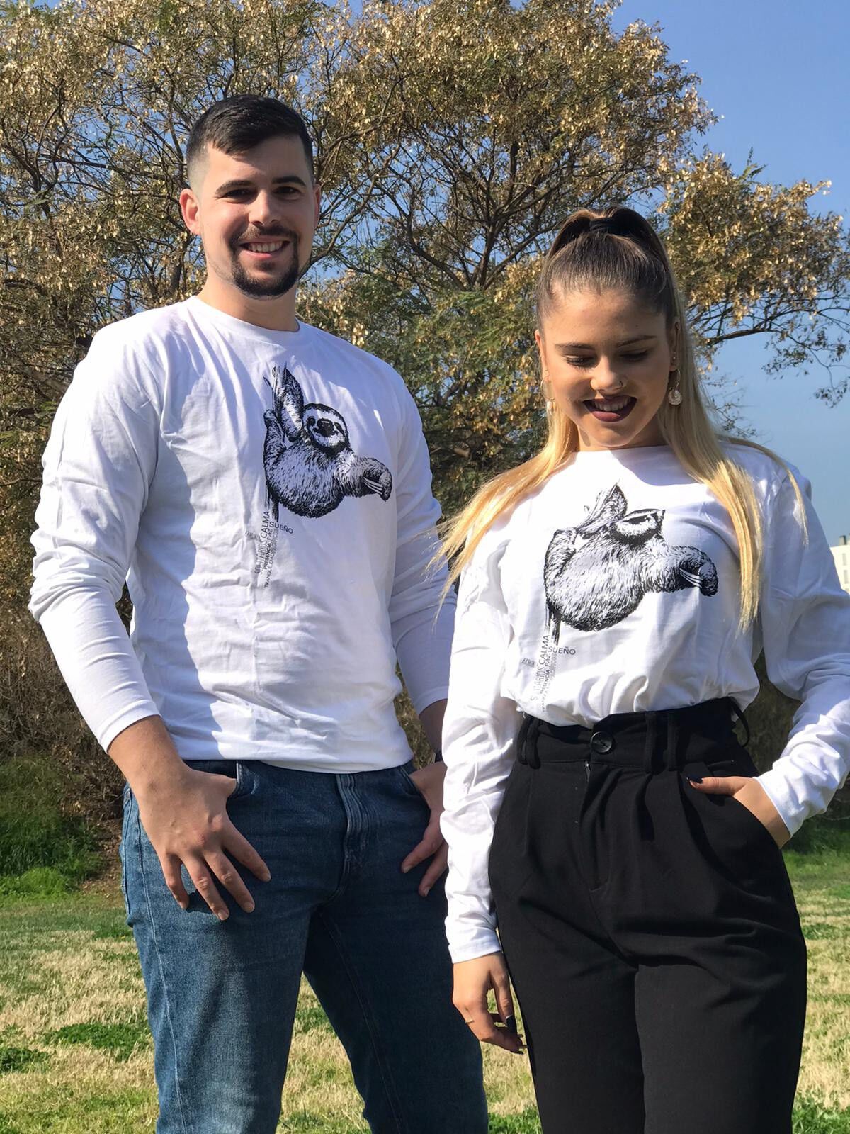 Camiseta unisex perezoso color Blanco thumbnail