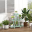 Outsunny Soporte de Madera para Plantas Estantería para Flores de 3 Niveles Estantería Decorativa para Interiores Exteriores 76x26x76 cm Verde, , large indicador imagen numero 2
