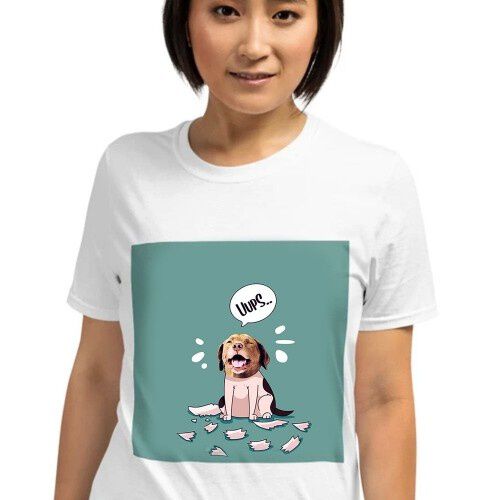 Mascochula camiseta mujer melasuda personalizada con tu mascota blanco thumbnail