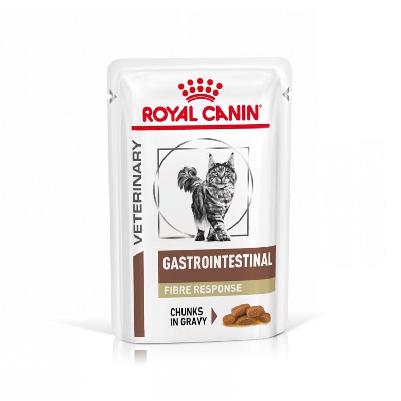 12 sobres x 85 g Royal Canin Gastrointestinal Fibre Response Láminas en Salsa Sobre para gatos