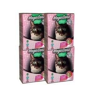 Pack 4 cajas de arena no aglomerante para gatos olor Talco