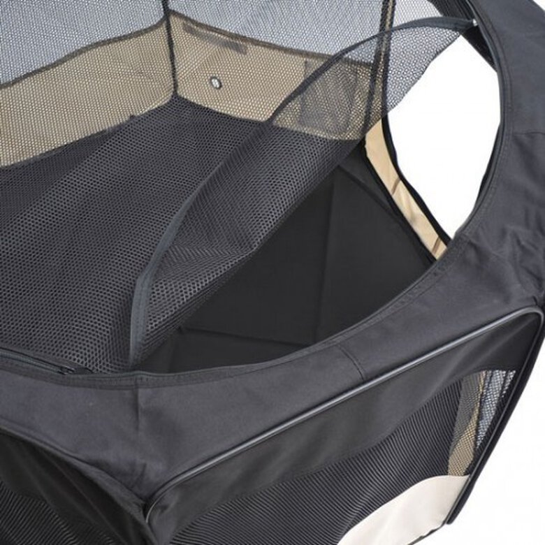 Pawhut parque plegable negro y beige para perros Tiendanimal