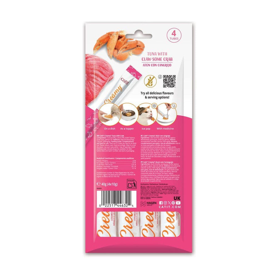 Snacks cremosos para gatos Catit Creamy &ndash; 4 Tubos At&uacute;n y Cangrejo, 4x10g, , large Imagen numero 2