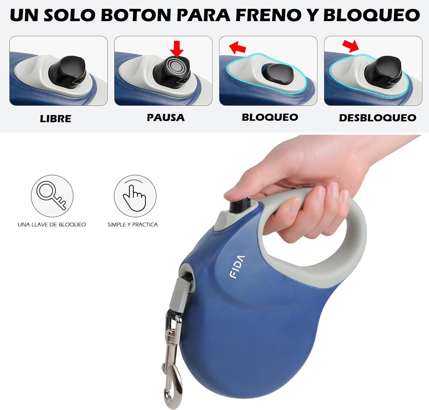 Fida Correa Retráctil Extralarga Para Perro thumbnail