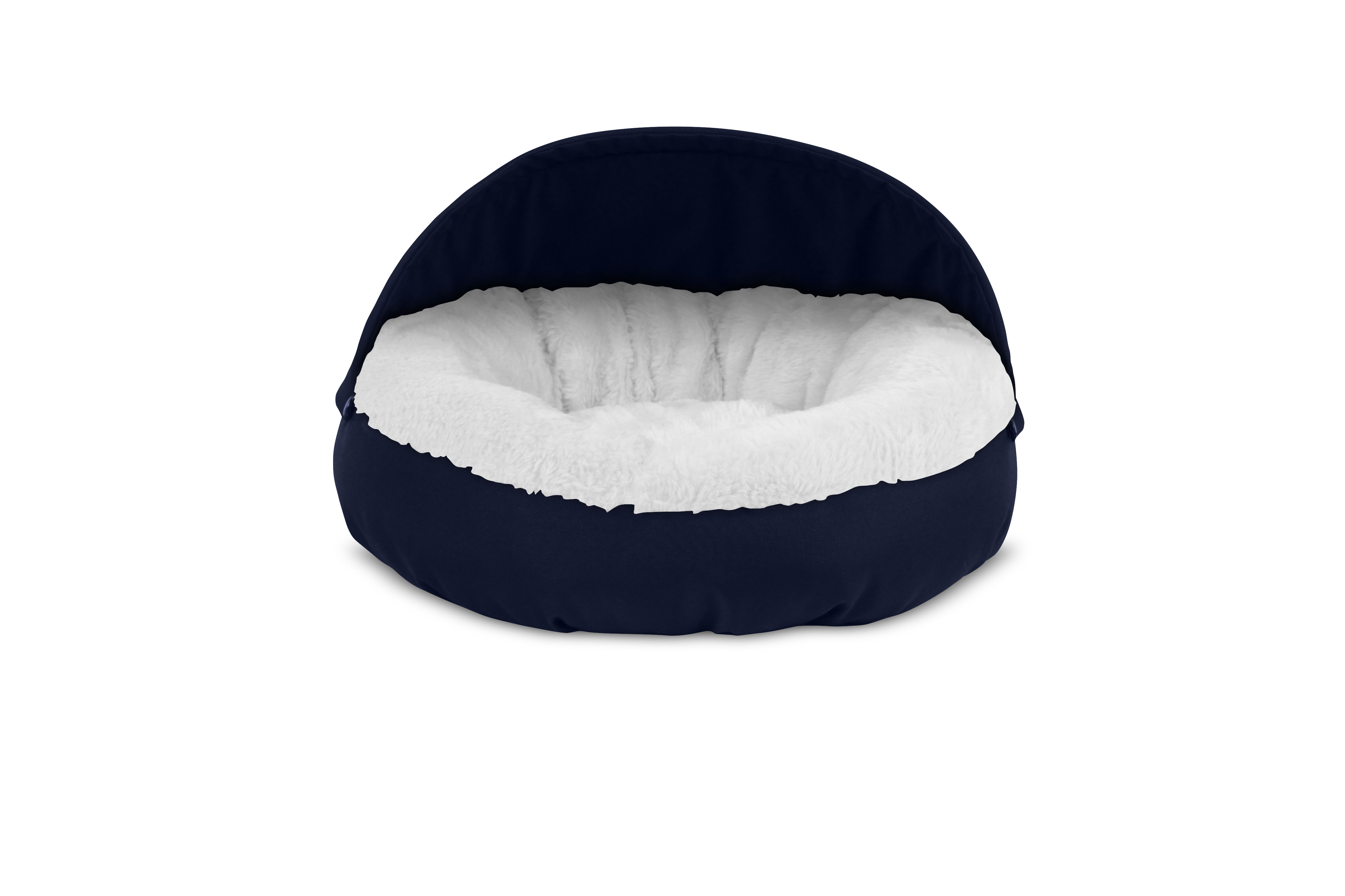 Gauty Cama Redonda para Perros y Gatos  Tela Impermeable y pelo - Azul y blanco, , large Imagen numero 1