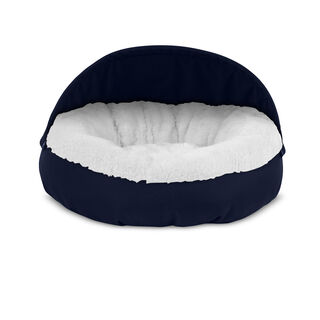 Gauty Cama Redonda Tela Impermeable y pelo azul y blanco para Perros y Gatos 
