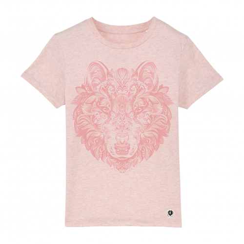 Camiseta Ni&ntilde;o Lobo Mandala color Rosa, , large Imagen numero 1