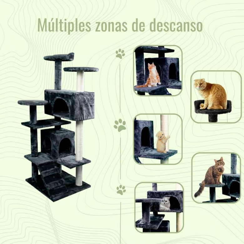 MOBICLINIC Árbol rascador gris para gatos thumbnail
