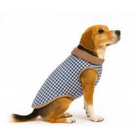 Outech Abrigo Estampado Vichy Azul para perros