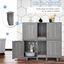 COSTWAY Cajas de Arena para Gatos, Casa de Baño Oculto para Mascota con 2 Puertas, Arenero Cubierto con Entrada Sinuosa y Tablero Rascador, Mesa Auxiliar para Gatos 120 x 52 x 65 cm (Gris Oscuro), , large indicador imagen numero 4