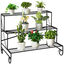 Outsunny Estantería para Plantas de Metal de 3 Niveles Soporte de Flores en Forma Escalera Macetas Multifuncional para Decoración Interiores y Exteriores 95x63x72 cm Negro, , large indicador imagen numero 1