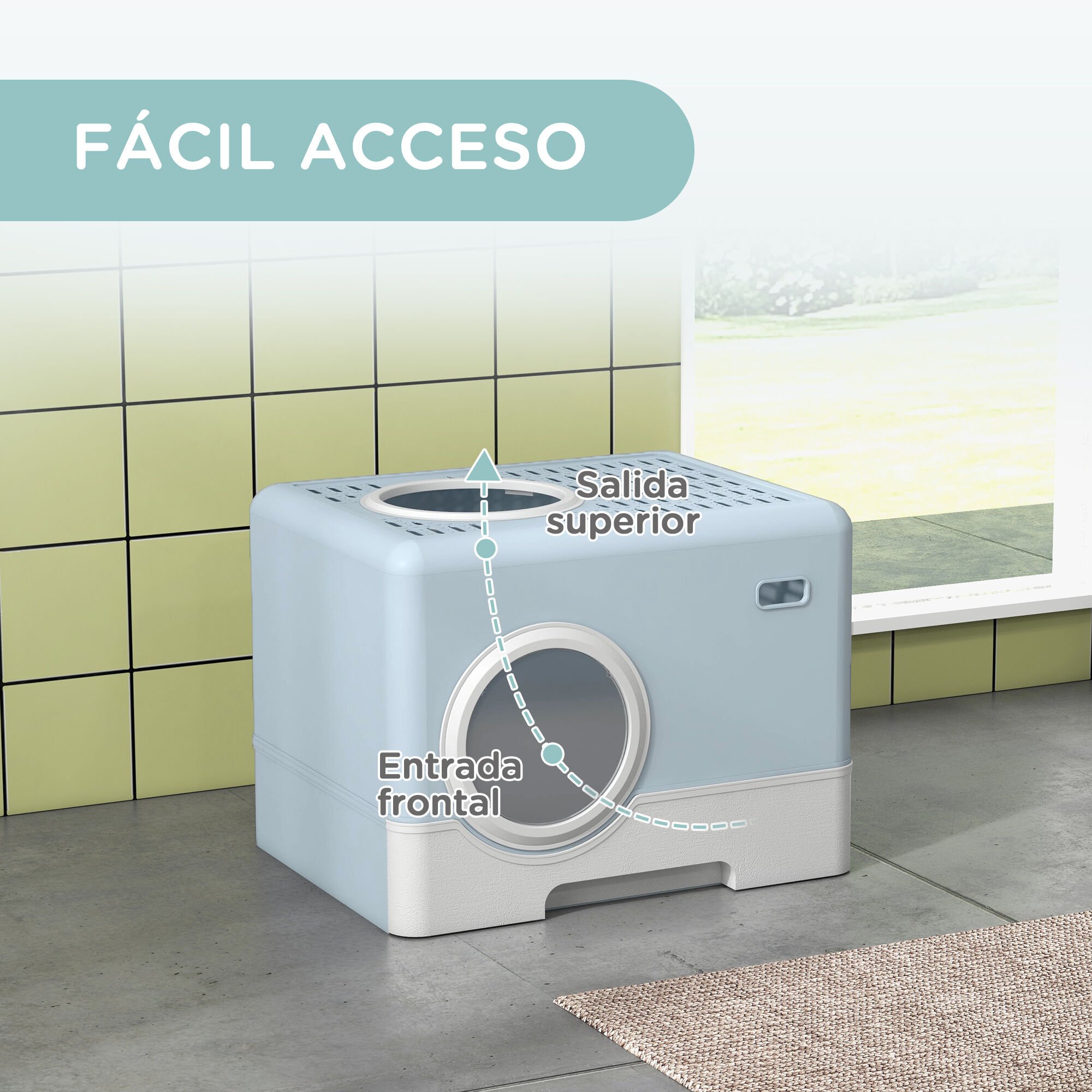 PawHut Arenero para Gatos Azul thumbnail