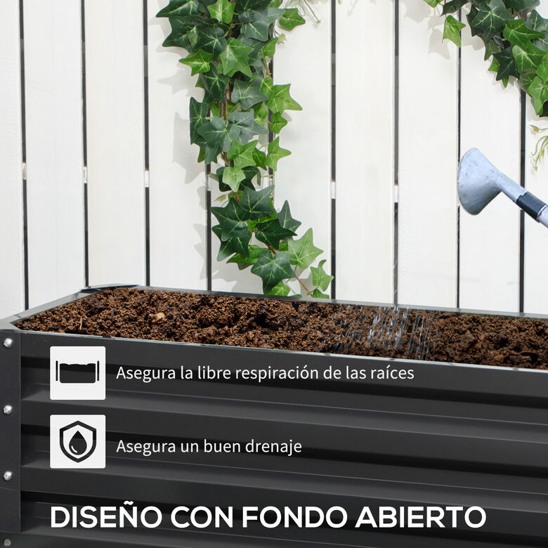 Outsunny Jardinera Gris Oscuro thumbnail