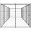 Vidaxl perrera de acero con puerta de bisagra negra para perros, , large indicador imagen numero 9
