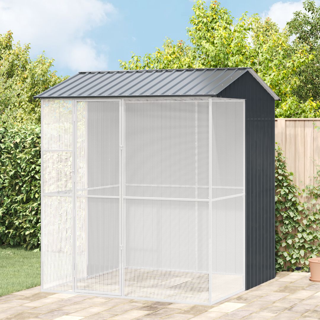 VidaXL Aviario Acero Gris Antracita para pájaros thumbnail