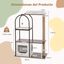 COSTWAY 118 Torre para Gatos con Marco de Metal, Condominio para Gatos con Percha Superior, Postes Rascadores de Yute, Tablero de Sisial, Bola Colgante, Centro de Actividades para Gatos (Blanco), , large indicador imagen numero 5