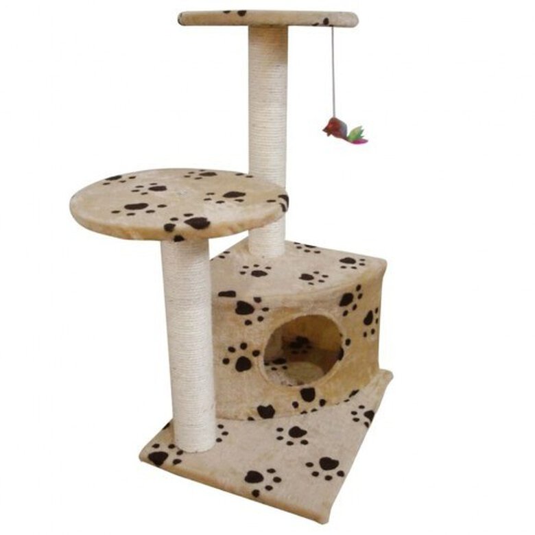 Rascador gimnasio para gatos color Beige Huellas, , large image number null