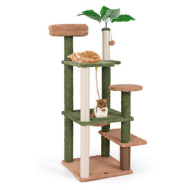 COSTWAY Árbol Rascador de 152 cm con Hamaca y Postes de Sisal para Gatos