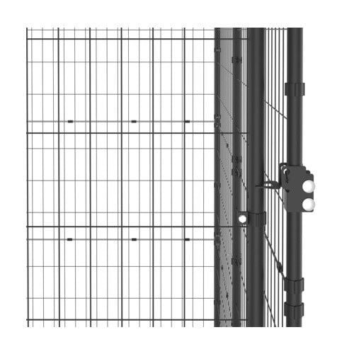 VidaXL Perrera de Acero 16,94 m² Negra thumbnail