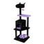 COSTWAY 144 cm &Aacute;rbol Rascador para Gatos G&oacute;tico de Interior, Morado Torre para Gatos Multinivel con Postes Rascadores, Plataformas, Casita y Juguete Colgante, Centro de Actividad para Mascotas, , large indicador imagen numero 1