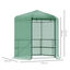 Outsunny Invernadero de Jardín Hexágono 194x194x215 cm Vivero Casero con 6 Estantes Puerta Enrollable y Marco de Acero Galvanizado para Cultivos Plantas Macetas Flores Verde, , large indicador imagen numero 3