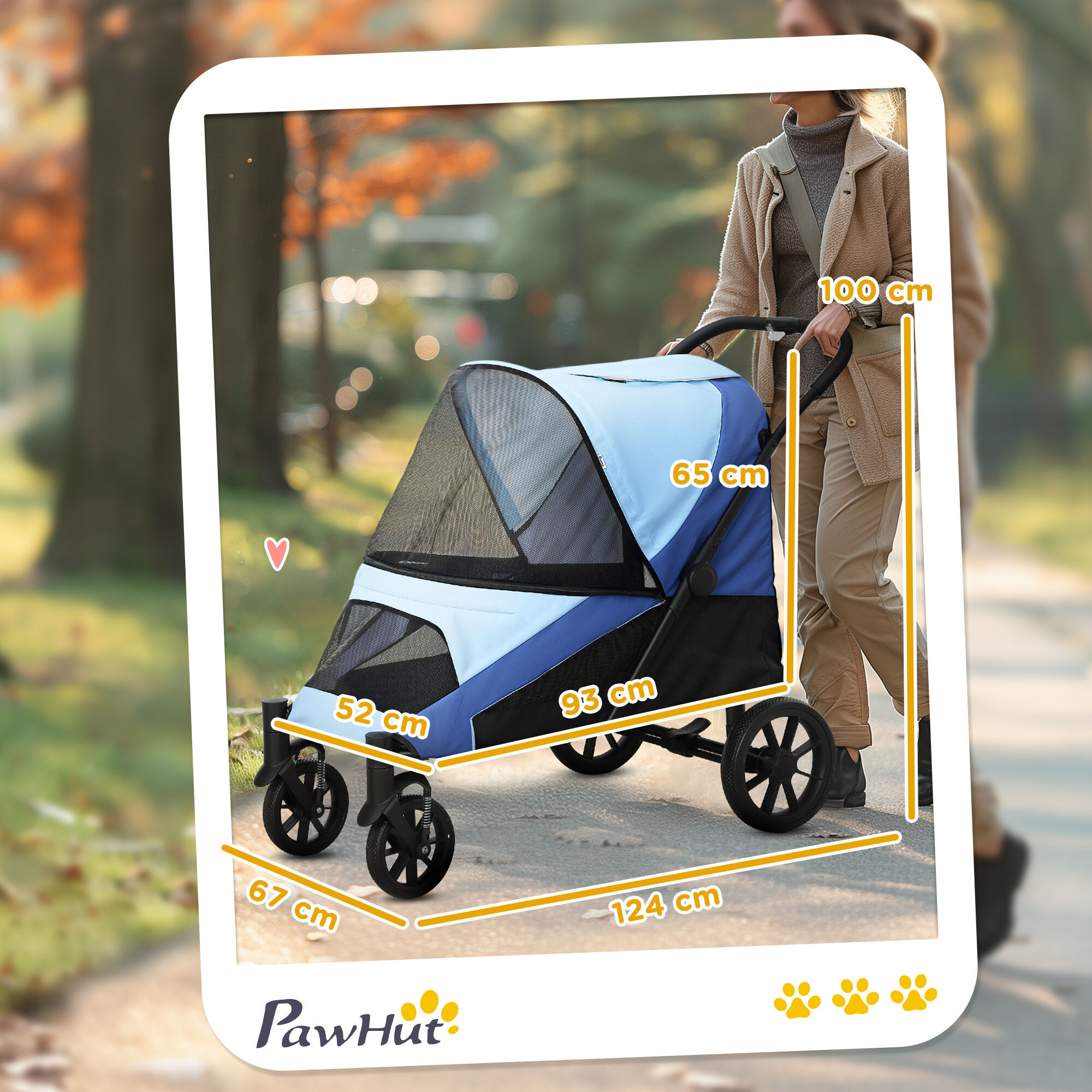 PawHut Cochecito para Perros Azul thumbnail