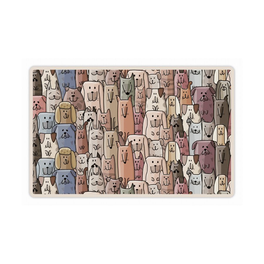 VINILIKO, alfombra de vinilo mascotas, Dogs and cats 48x75 cm, , large Imagen numero 1