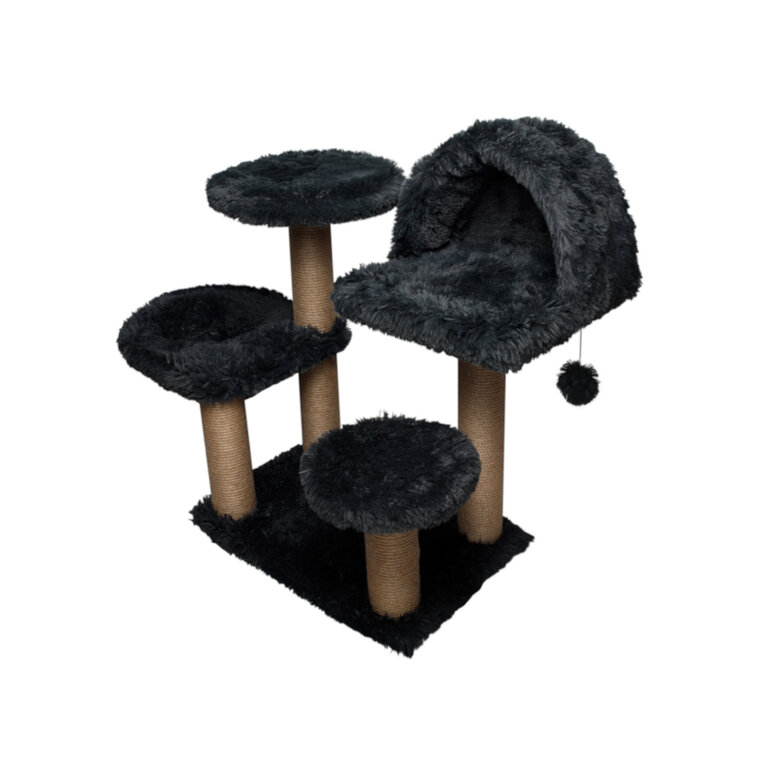 Rascador Gato Árbol S Gris 170 Cm Con Plataformas Y Cuevas