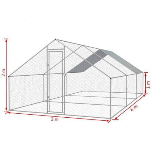 Gallinero de gran tama&ntilde;o para gallinas color Plateado/Gris, , large Imagen numero 13