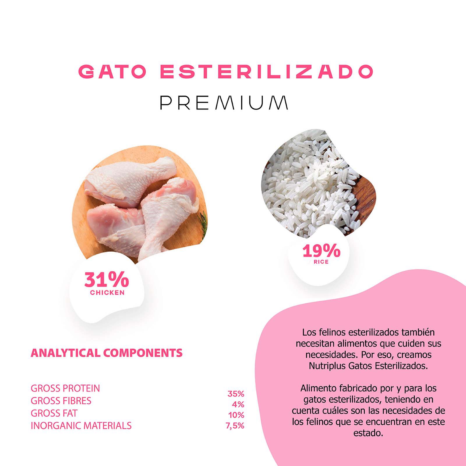 Pienso para gatos adultos esterilizados sabor Pollo, , large Imagen numero 2