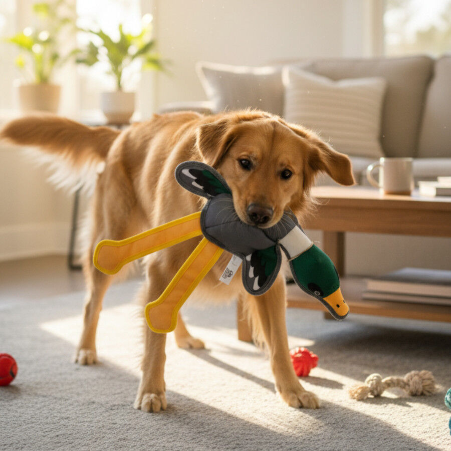LOVE THE EARTH Peluche Resistente Pato con Sonido para perros, , large Imagen numero 1