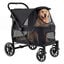 COSTWAY Carrito para Perros Plegable Grande, Cochecito para Mascotas con Ruedas, Toldo Ajustable de Malla, Bolsillos de Almacenamiento y Cintur&oacute;n de Seguridad, Carga 40 kg, 96 x 71 x 102,5 cm, Negro, , large indicador imagen numero 1