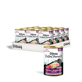 Dibaq Natural Moments Lata Pavo con Frambuesa para perros - Pack ahorro