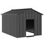 vidaXL Caseta para perros con techo acero galvanizado 114x202x101 cm, , large indicador imagen numero 6