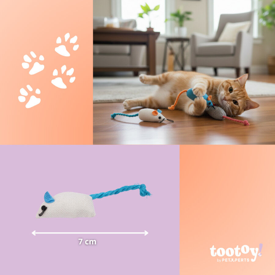 Tootoy! Rat&oacute;n de Tela Colores Variados para gatos, , large Imagen numero 4