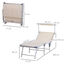 Outsunny Tumbona Plegable y Reclinable de Aluminio con Toldo Incorporado para Piscina Jardín Terraza Exterior Carga 120 kg 169x72x50/70 cm Beige, , large indicador imagen numero 3