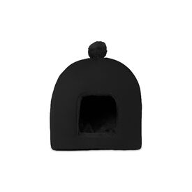 Gauty Cama Redonda Tela Impermeable y pelo  Negro para Perros y Gatos 