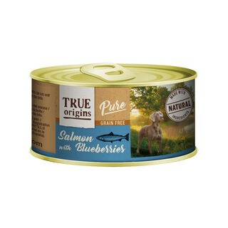 True Origins Pure Salmón y Arándanos lata para perros