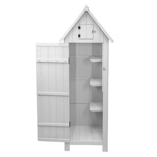 Monstershop Cobertizo de Madera Blanco para jardín