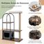 COSTWAY 118 Torre para Gatos con Marco de Metal, Condominio para Gatos con Percha Superior, Postes Rascadores de Yute, Tablero de Sisial, Bola Colgante, Centro de Actividades para Gatos (Negro), , large indicador imagen numero 3