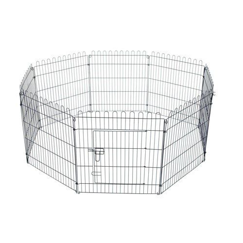 PawHut parque plegable negro para cachorros thumbnail