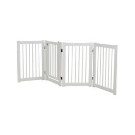 COSTWAY Barrera de Seguridad Plegable de Madera para Puerta y Escalera para Mascotas