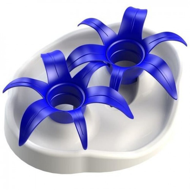 Comedero Akiou Thin Kat Flower para mascotas color Azul, , large image number null