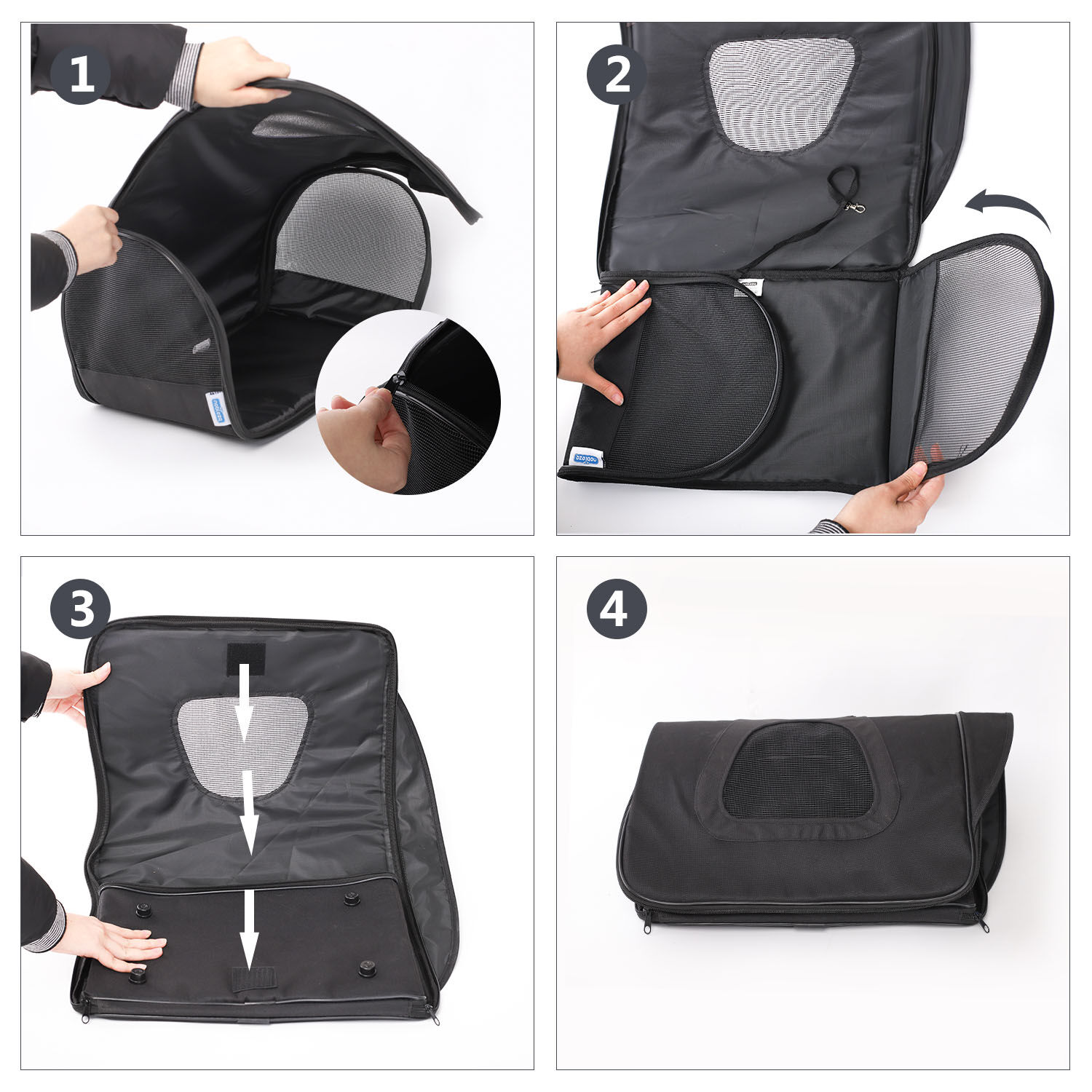 Nobleza - Bolso Transport&iacute;n de Viaje Plegable para Perros y Gatos, Tela Oxford, Color Negro, Talla S, (34*21*22)cm, , large Imagen numero 4